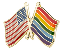 U.S. & Rainbow Pride Flags Brooch Pin