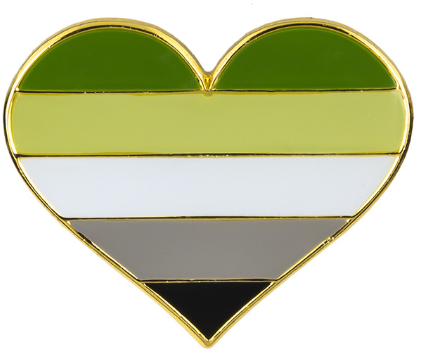 Aromantic Pride Heart Brooch Pin