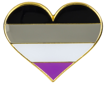 Asexual Pride Heart Brooch Pin