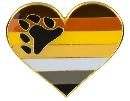 Bear Pride Heart Brooch Pin