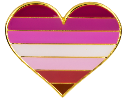 Lesbian Pride Heart Brooch Pin