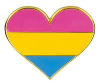 Pansexual Pride Heart Brooch Pin