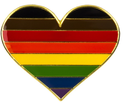 People of Color Pride Heart Brooch Pin