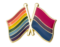 Rainbow & Bisexual Pride Flags Brooch Pin